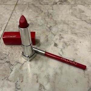 Red Maybelline Lipstick & Palladio Lip Liner Set